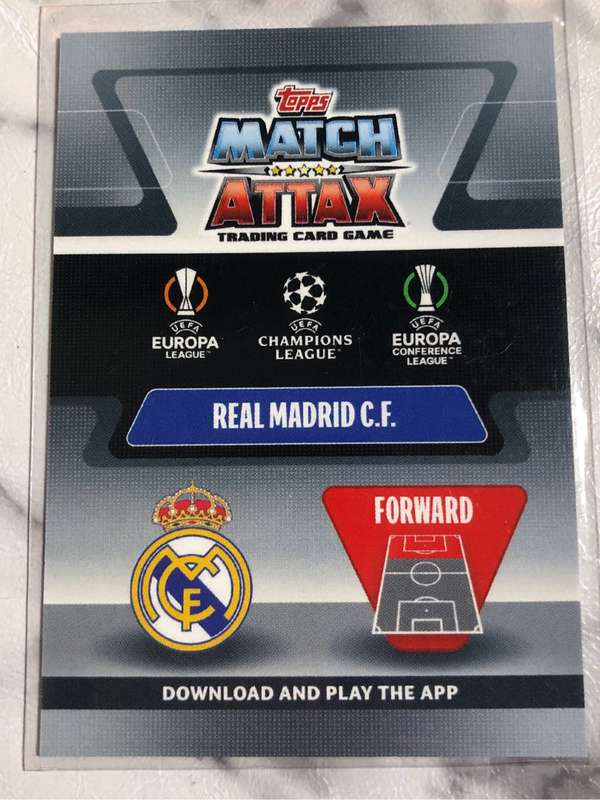 Vini Jnr NUMBERED out of 500 Topps Match Attax Soccer trading card