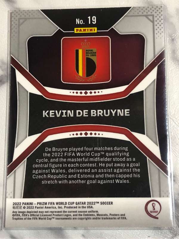Kevin De Bruyne World Cup Prizm 2022 Soccer trading card