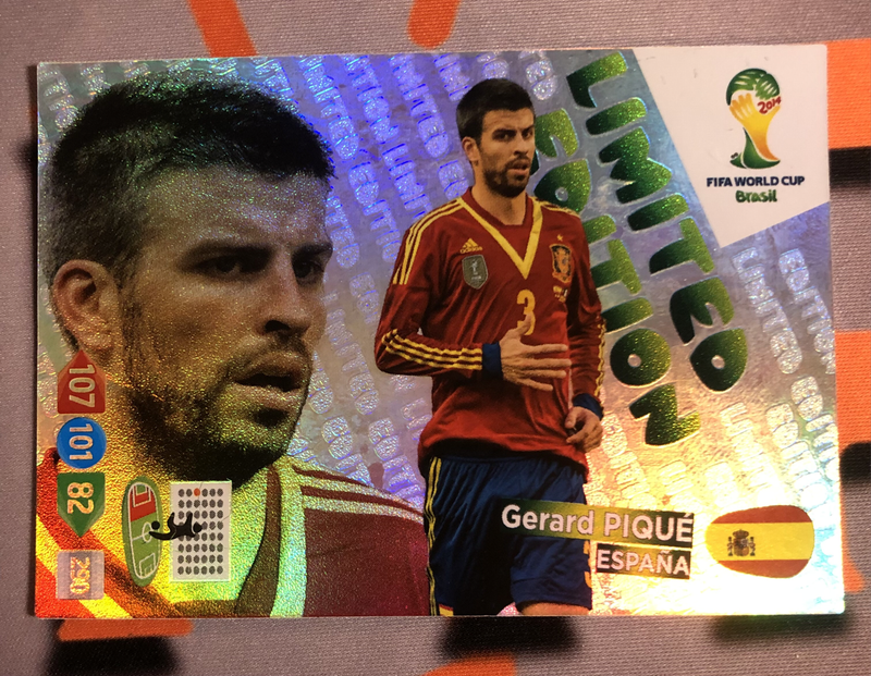 Gerard Pique LIMITED Edition Top Master  2014 XL Adrenalyne RARE soccer trading card