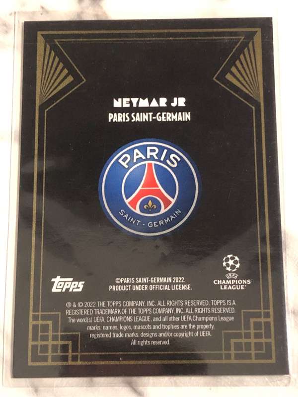Neymar Jnr TOPPS Deco Golden Great 2022 Soccer trading card