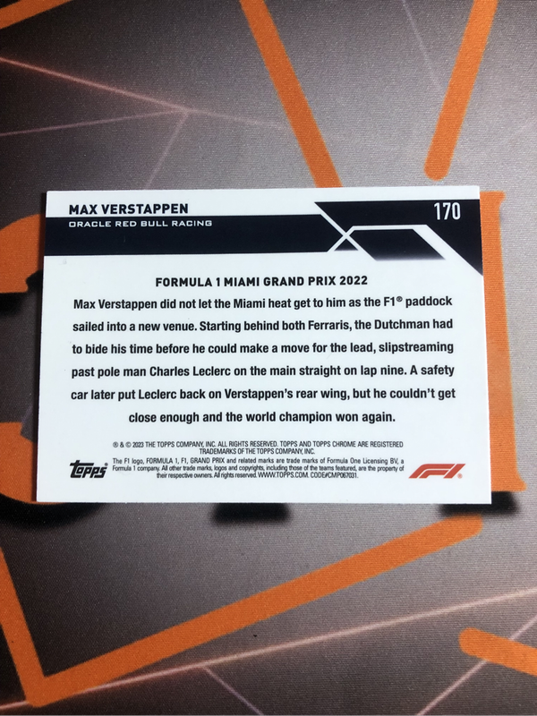Max Verstappen RARE Formula One 2023 F1 trading card