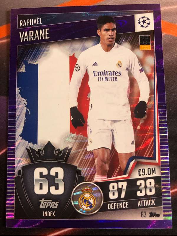 Raphael Varane Topps Match Attax Champions League Soccer trading card