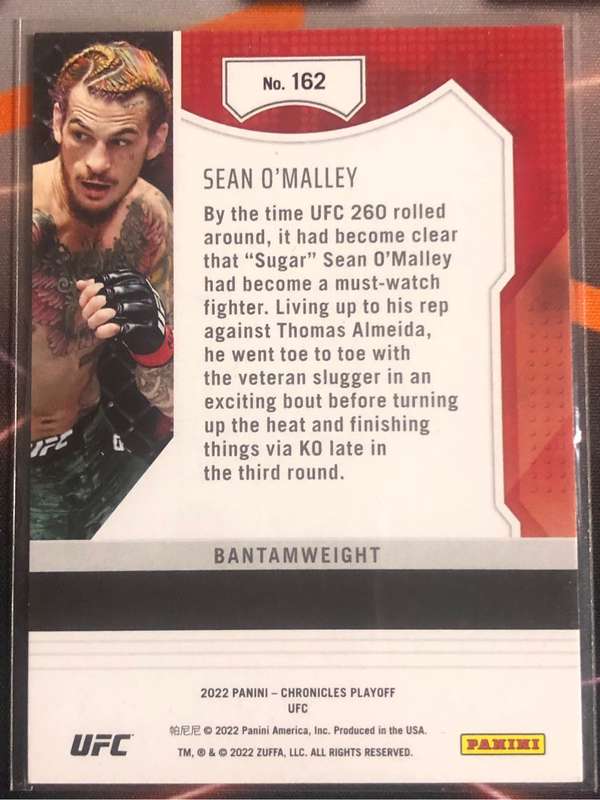 Sean O Malley BUNDLE of 2 Chronicles 2022 UFC trading cards