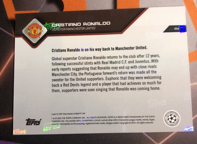 Cristiano Ronaldo Topps NOW CR7  Signing for Man United 2021 Soccer trading card