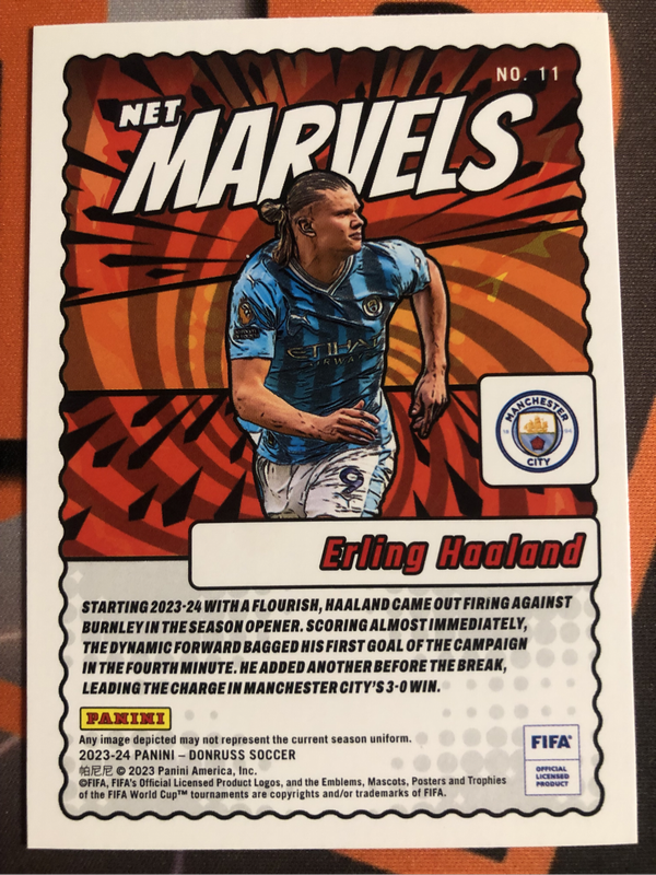 Erling Haaland Rare MARVEL Insert 2023 Donruss Soccer trading card