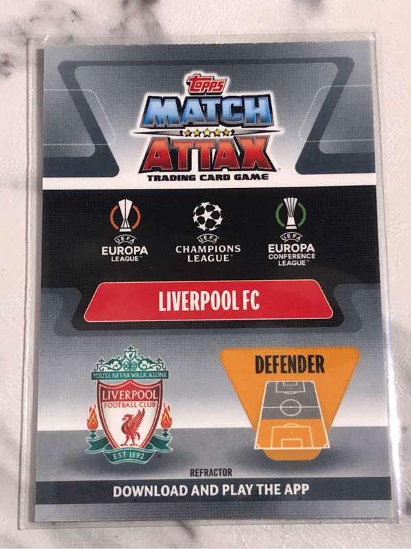 Virgil Van Dijk 100 CLUB Refractor Topps Chrome Soccer trading card