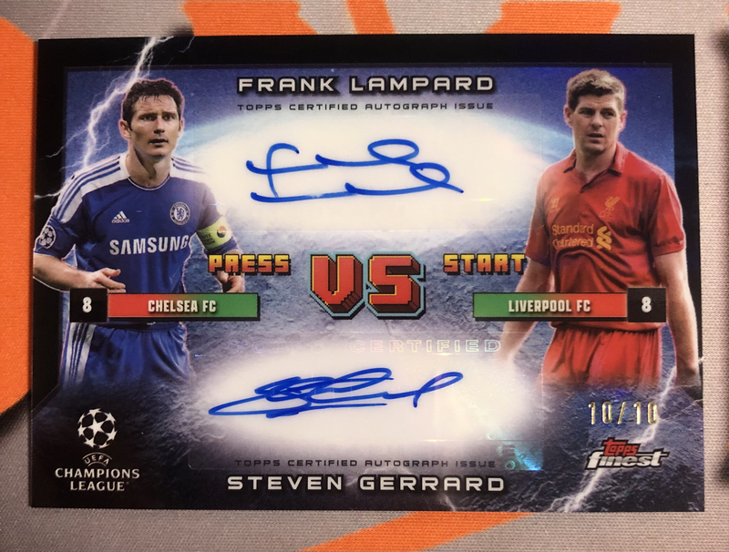 Steven Gerrard & Frank Lampard NUMBERED 10 of 10 DUAL Autograph Topps RIVALS soccer trading card 