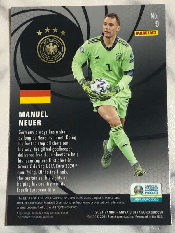 Manuel Neur International men of Mastery Mosaic Euros 2020 Soccer trading card