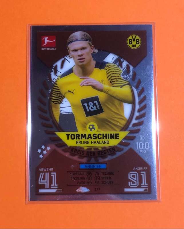 Erling Haaland Topps Match Attax Bundesliga 2021 soccer trading card