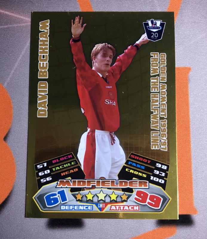 David Beckham Ultra RARE golden moment Match Attax soccer trading card