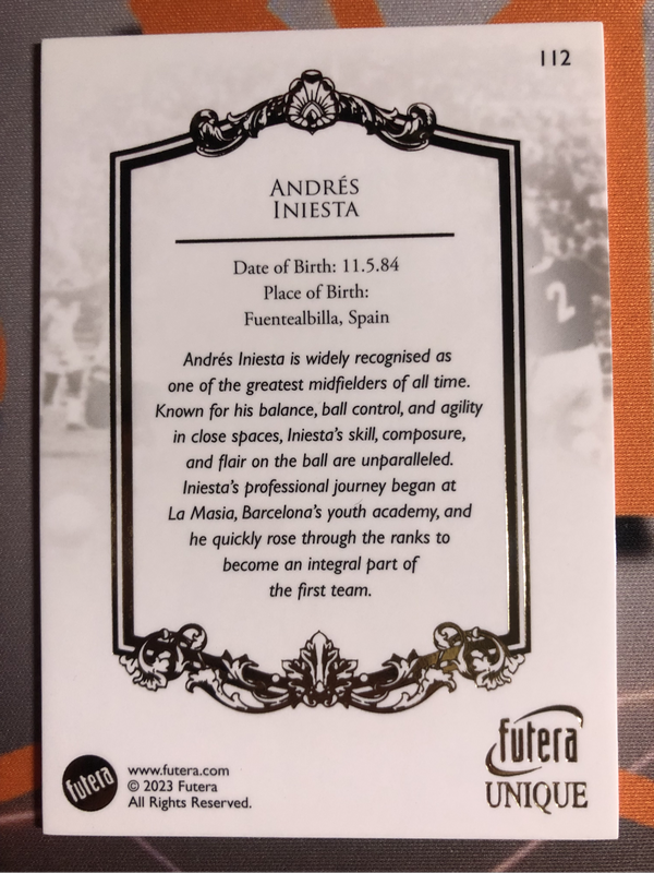 Iniesta High-end FUTERA soccer trading card
