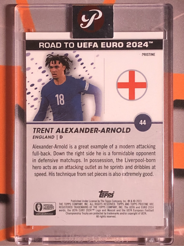 Trent Alexander Arnold NUMBERED out of 75 ENCASED Topps PRISTINE 2024 soccer trading card