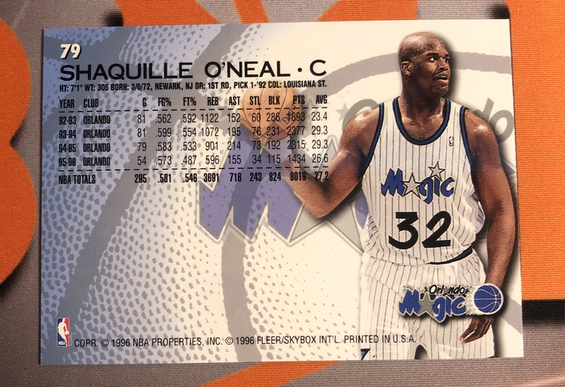 Shaquille Oneal NBA Fleer 1995 basketball trading card