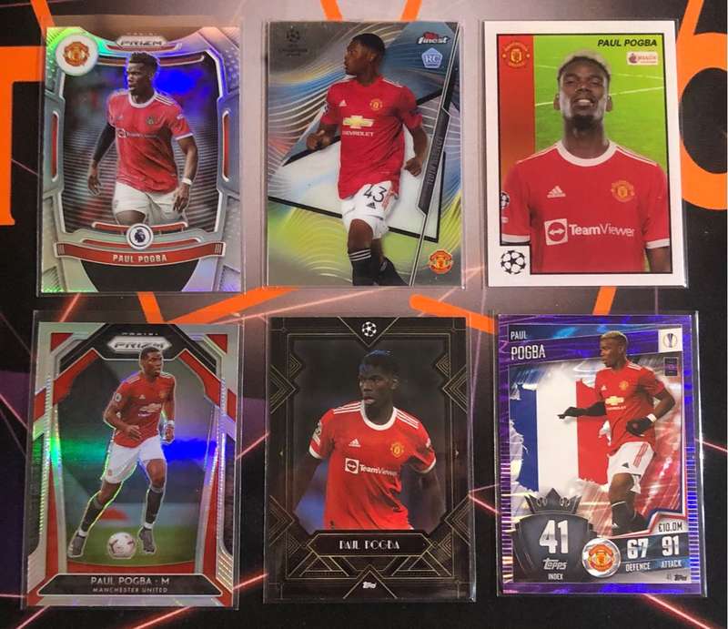 Paul Pogba Man United 6 RANDOM card bundle from various sets INCLUDING Rare REFRACTORS
