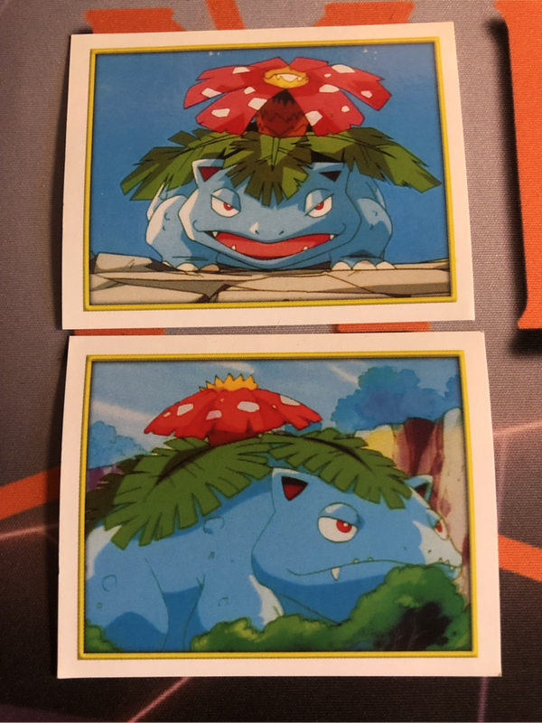 Venusaur BUNDLE of 2 RARE Pokemon Topps Merlin sticker  Unstuck Near mint condition