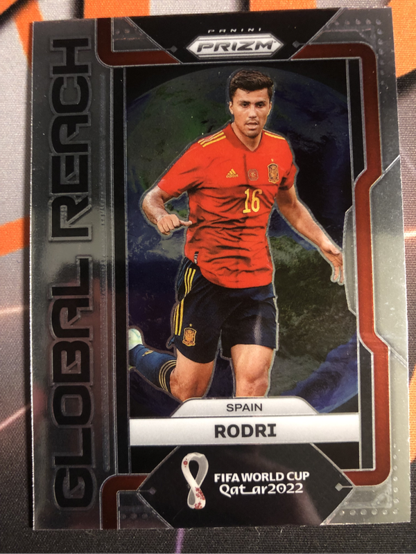 Rodri PRIZM insert 2022 World Cup soccer trading card