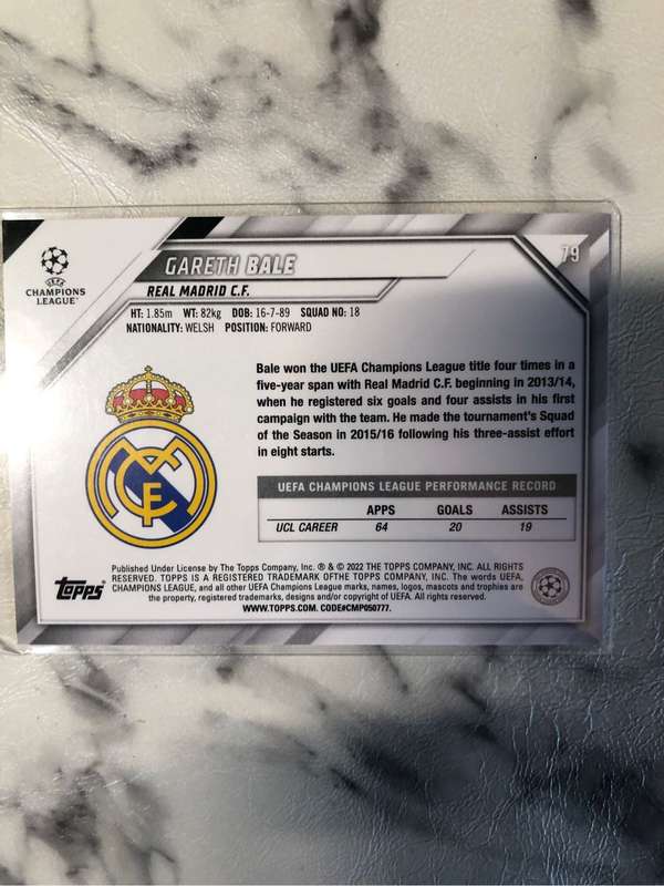Gareth Bale Topps Jade edition 2022 soccer trading card