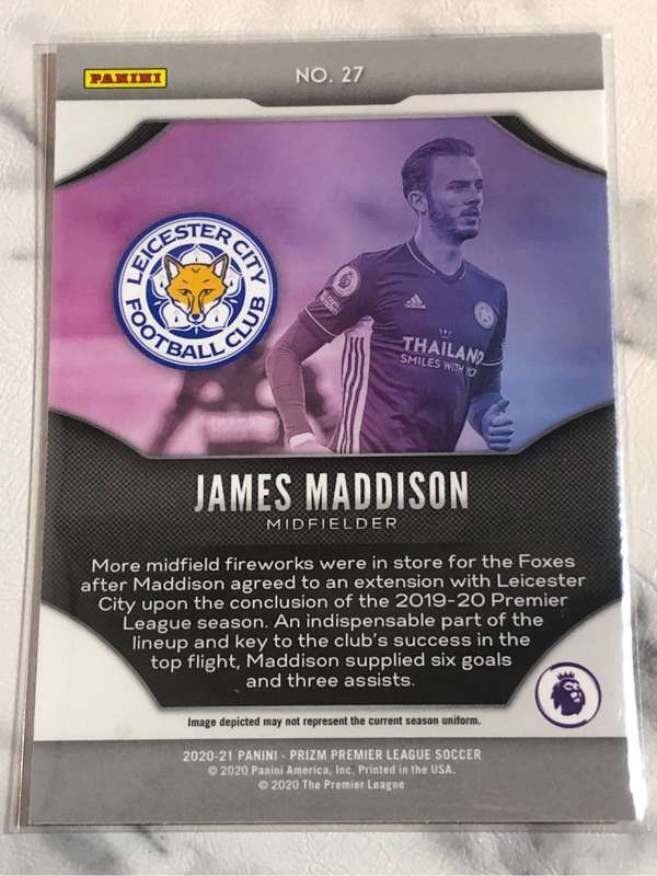 James Maddison Fireworks PRIZM 2020 Soccer trading card