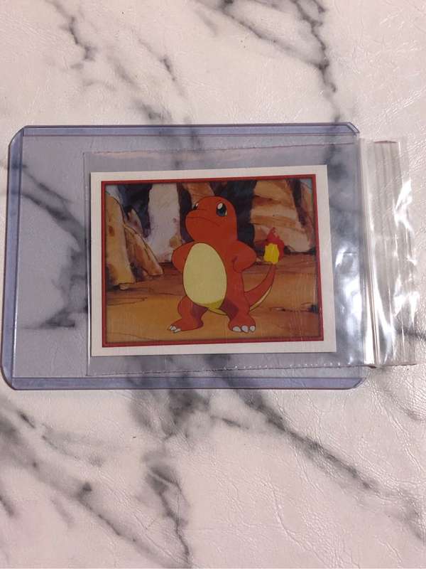 Charmander Very RARE unstuck Pokemon sticker #190 Topps Merlin 2000