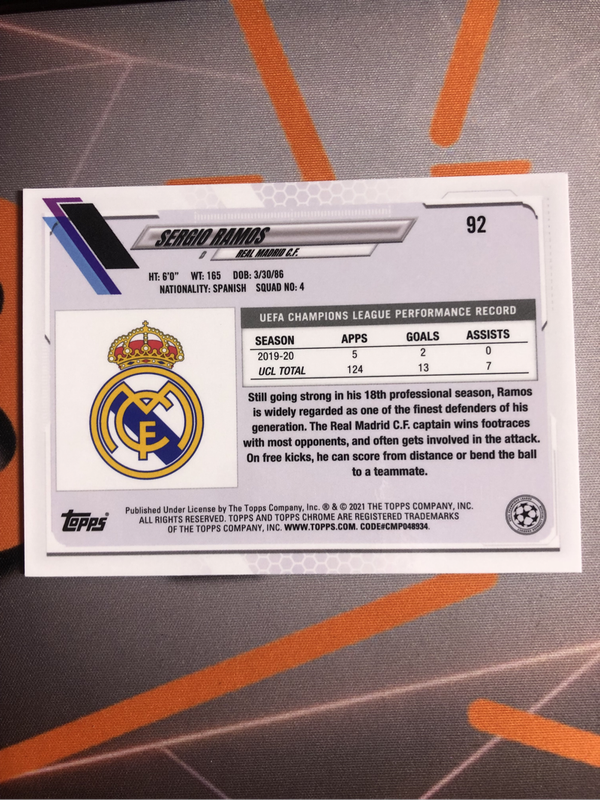 Sergio Ramos LIMITED Edition 2021 Steve Aoki soccer trading card