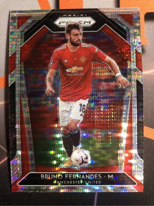 Bruno Fernandes SILVER Breakaway Prizm 2020 soccer trading card