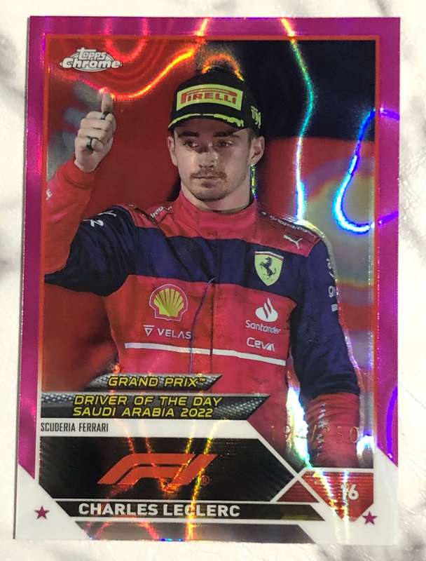 Charles Leclerc NUMBERED out of 250 Topps Chrome 2023 F1 trading card
