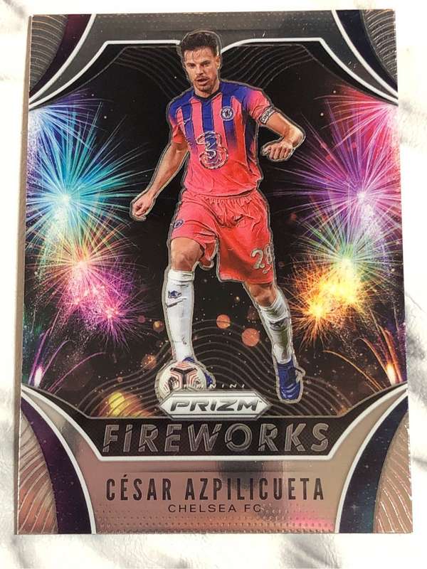 Cesar Azpilicueta Fireworks PRIZM 2020 Soccer trading card