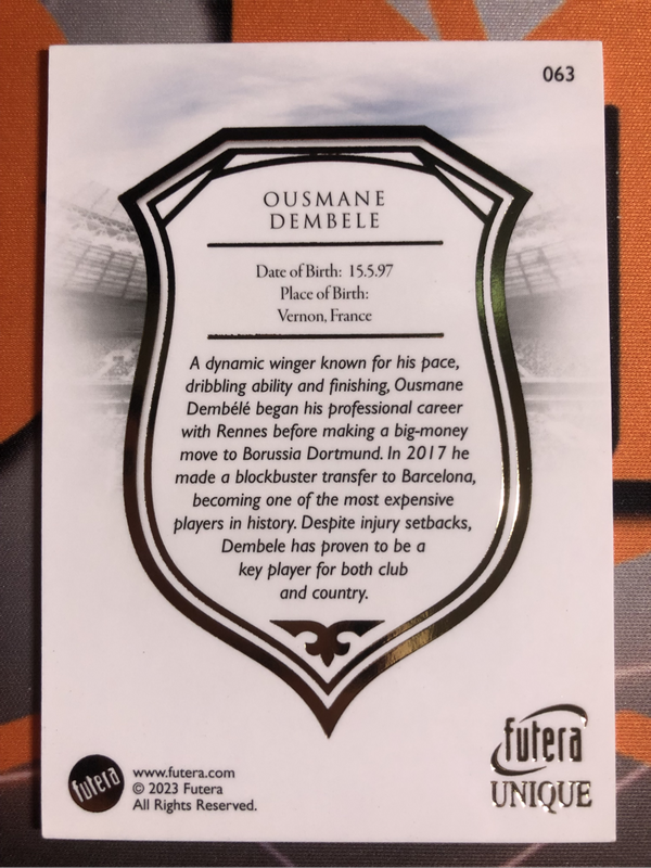 Ousmane Dembele FUTERA High end soccer trading card