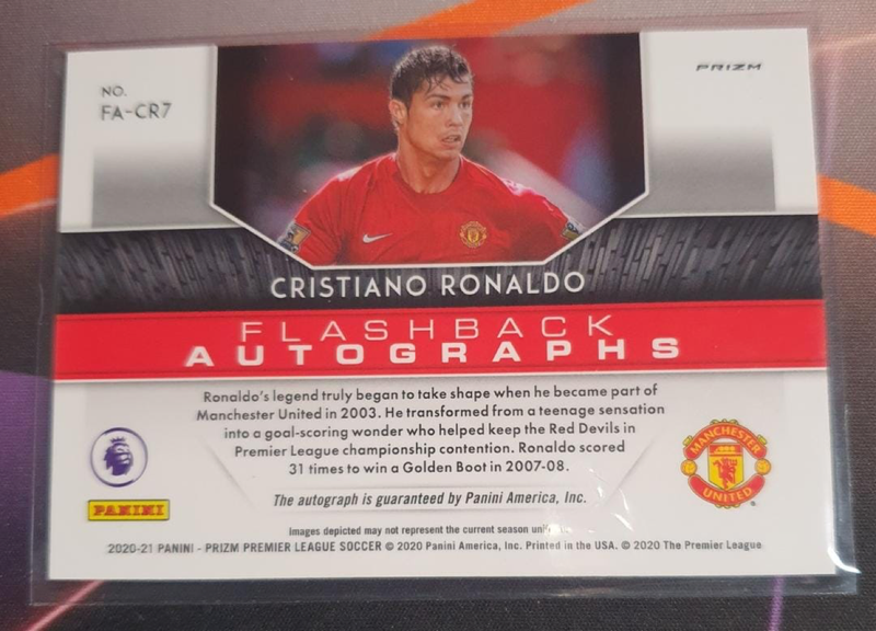 Cristiano Ronaldo AUTOGRAPH Ultra RARE Breakaway Variant CR7 Prizm 2020 Soccer trading card