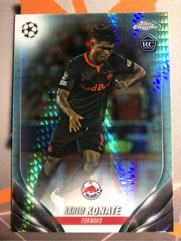 Karim Konate ROOKIE Aqua prism Topps 2024 Soccer trading card