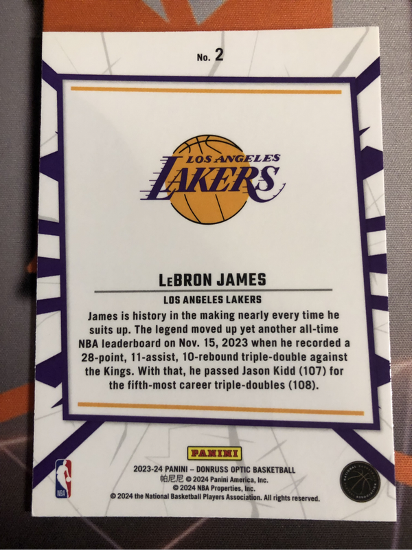 Lebron James My House INSERT 2023 Optic NBA Basketball trading card