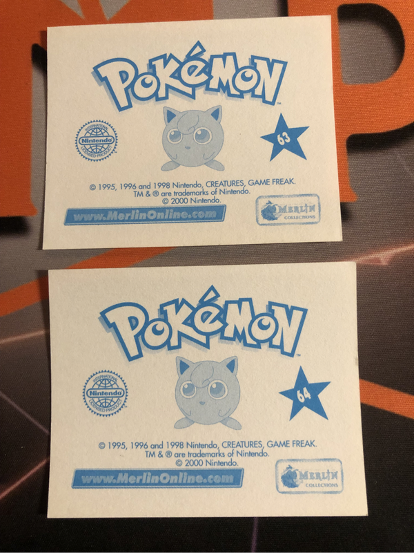 Pikachu VS Raichu BUNDLE of 2 Pokemon Topps Merlin stickers  Unstuck Near mint condition