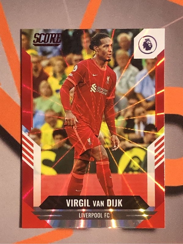 Virgil Van Dijk RED Laser Colour match 2021 soccer trading card