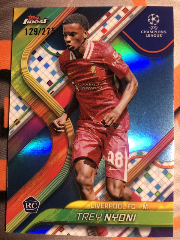 Trey Nyoni Rookie 18 year old NUMBERED out of 275 NEW Topps Finest 2025 soccer trading card