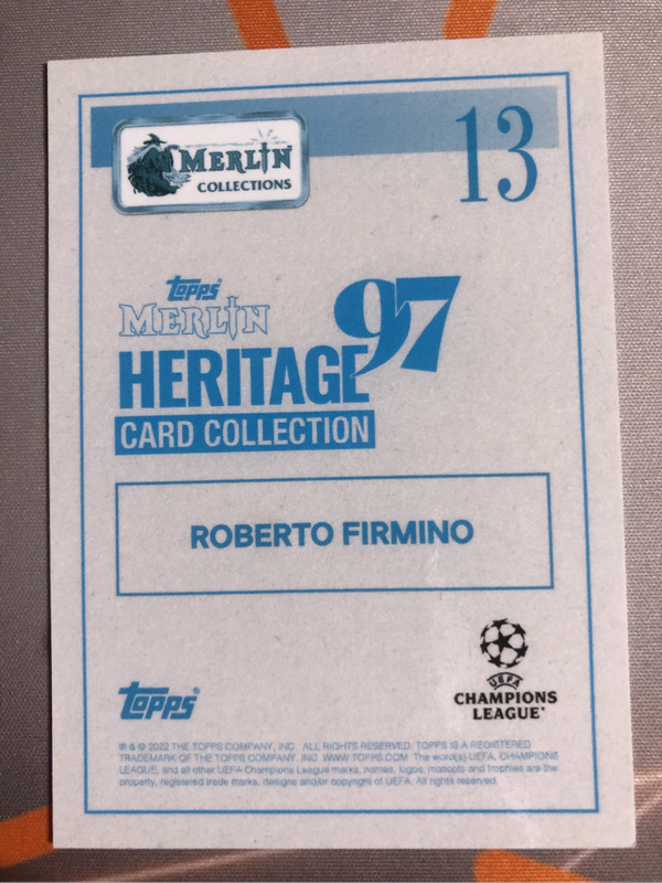 Roberto Firmino RARE Topps 2022 soccer trading card