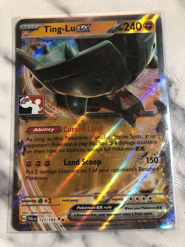 Ting-Lu BUNDLE of 2x cards including Double RARE EX Pokémon trading cards