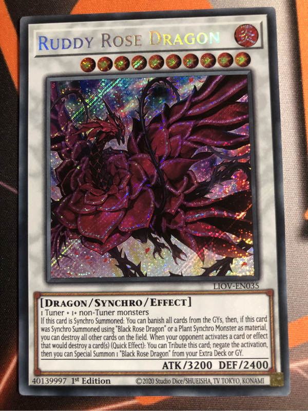 Ruddy Rose Dragon LIOV-EN035 Yugioh trading card