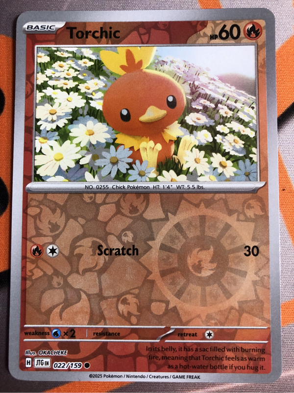 Torchic Reverse HOLO 022/159 Pokemon trading card