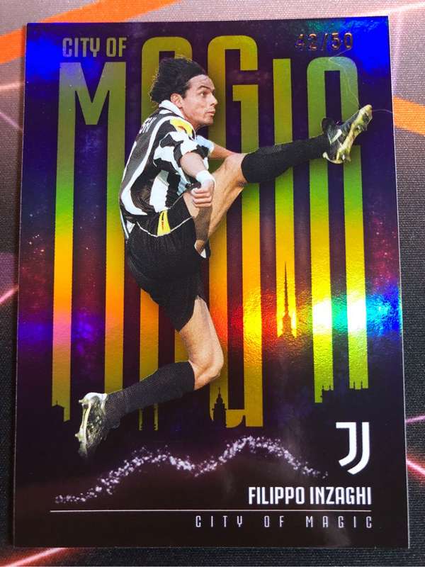 Filippo Inzaghi NUMBERED out of 50 City Of Magic  Topps Soccer trading card