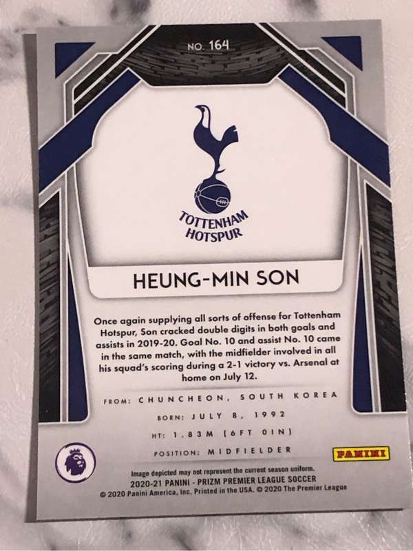 Heung-min Son PRIZM 2020 Soccer trading card