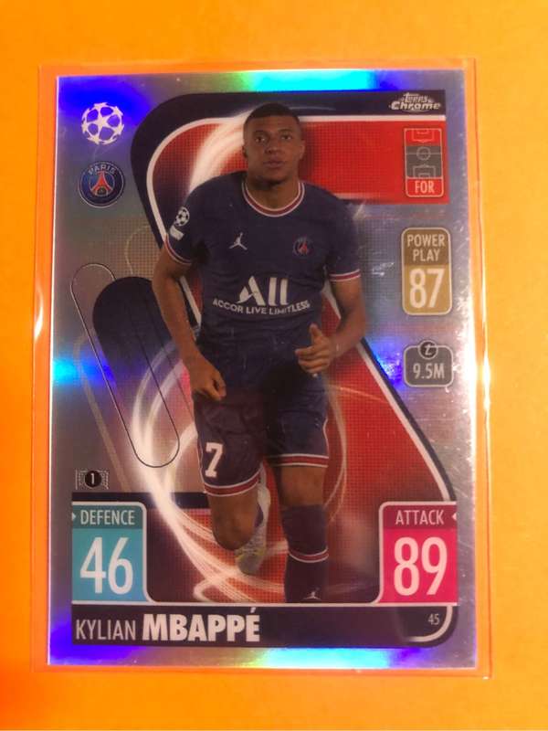 Kylian Mbappe Topps Chrome REFRACTOR Match Attax Soccer trading card