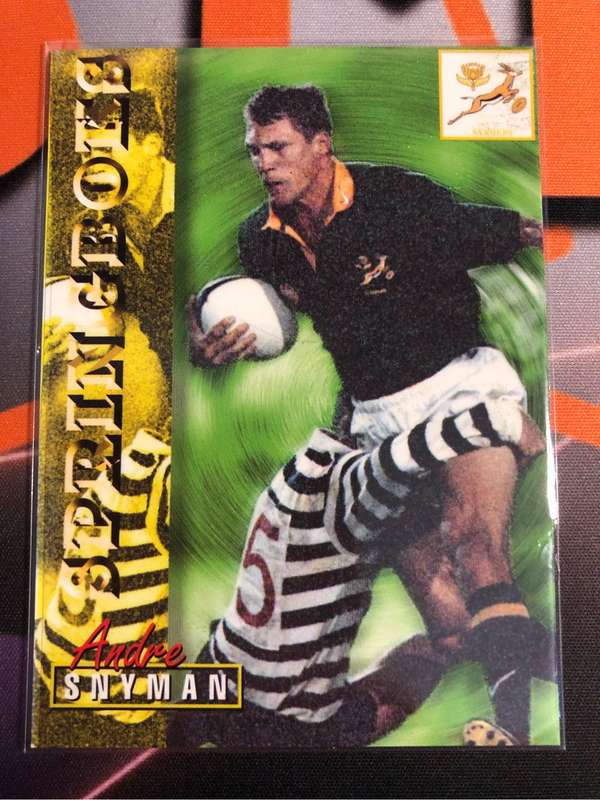 Andre Snyman m RARE Springbok 1997 Rugby trading card