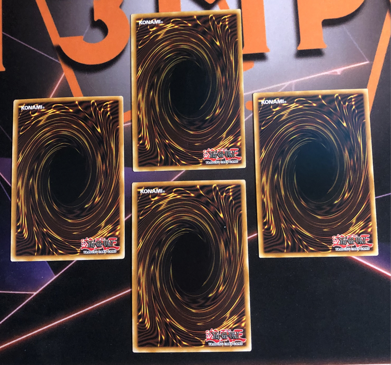 Jack, Queen, King, Joker of 4 Yugioh trading cards