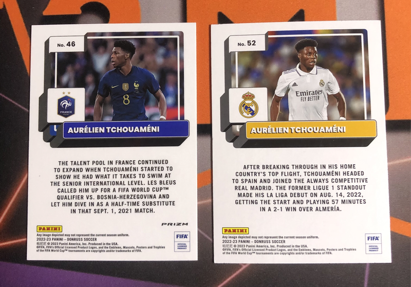 Tchouameni BUNDLE of 2 rare Refractors DISCOUNTED Soccer trading cards