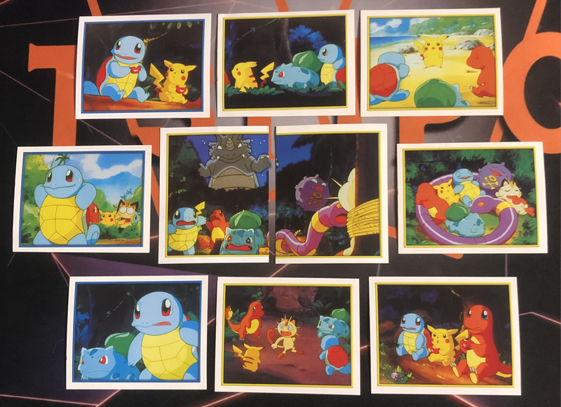 Pokémon OG Starter Pokémon Bundle of RARE 10 Vintage 2000s Topps stickers (Near Mint condition) 