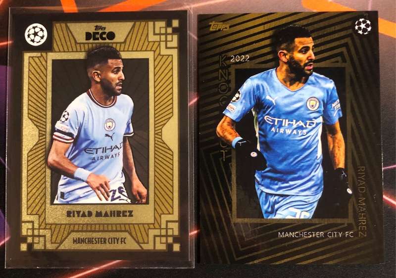 Riyad Mahrez BUNDLE of 2 soccer trading cards