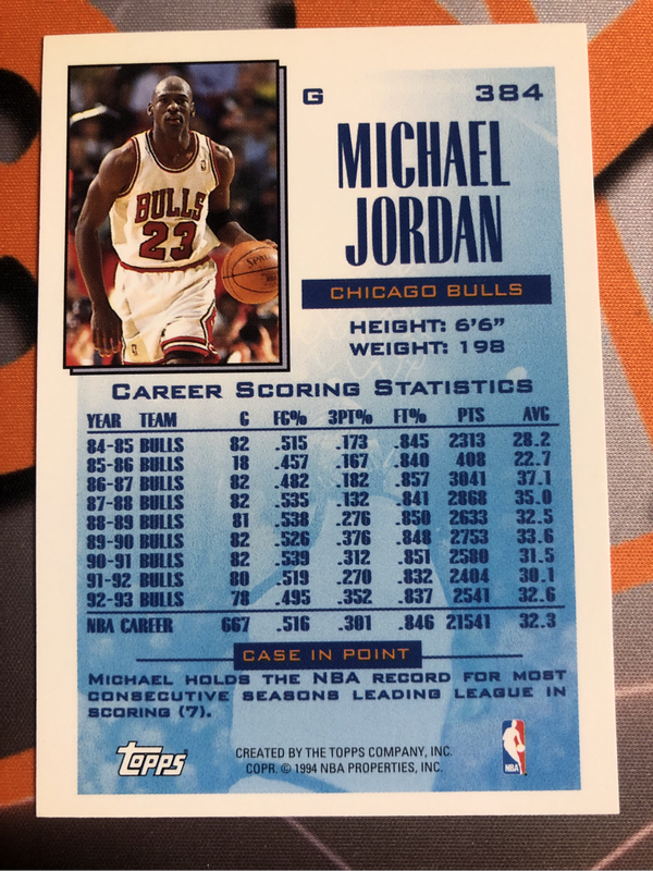 Michael Jordan Fleer 1993 NBA VINTAGE Scoring leader basketball trading card
