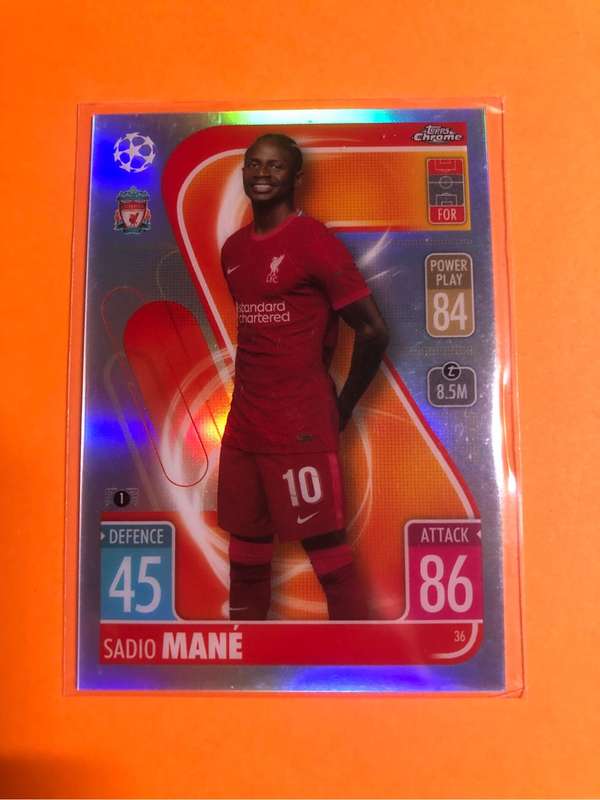 Sadio Mane Topps Chrome Match Attax Soccer trading card