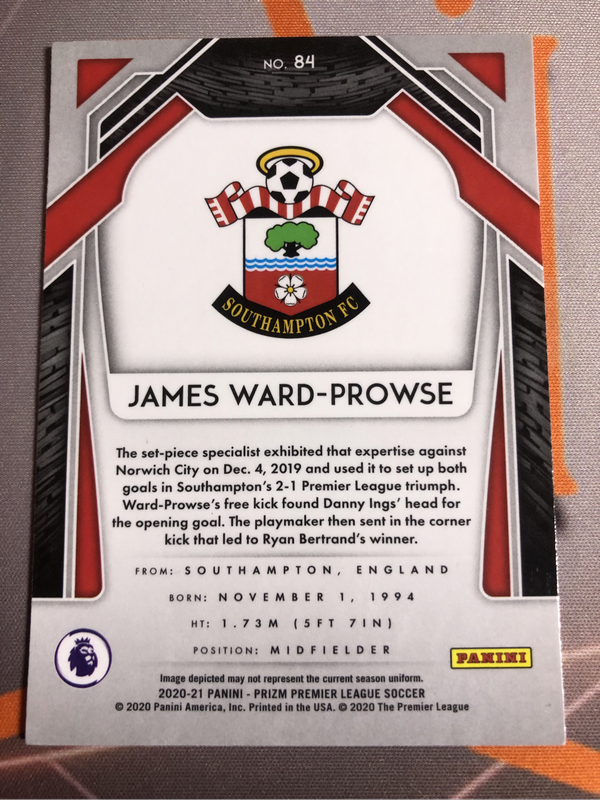 James Ward Prowse Prizm 2022 soccer trading card