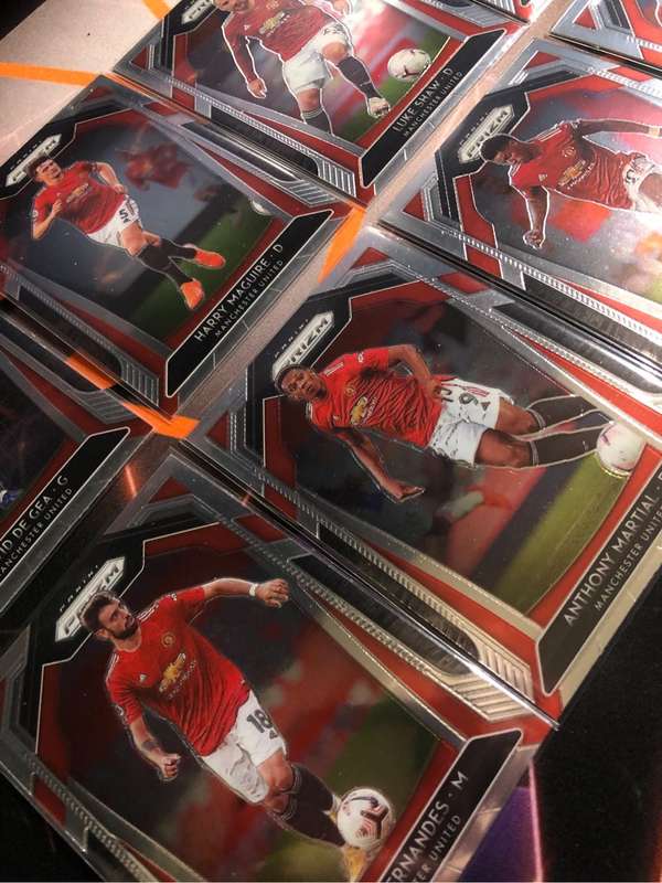 Man United 8 card BUNDLE of 2020-21 Prizm EPL base Soccer trading cards